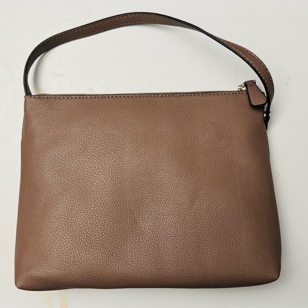 Guess Handbag Vegan Pebble Leather Brown Tan With… - image 2